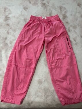 Gap Girls Pink Pull-on Barrel Cotton Elastic Waist Pants